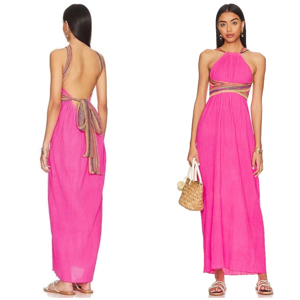 Pitusa Pink Backless Maxi Dress
